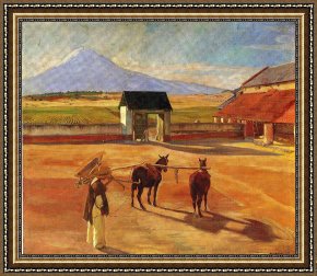 Oil Framed Prints - La Era The Threshing Floor 1904 Oil on Canvas 1904 by Diego Rivera