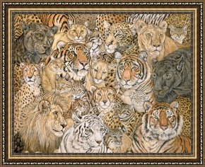 Wild Boar Framed Prints - Wild Cat Spread by Ditz