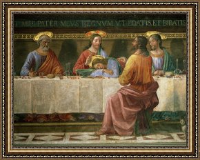 The Last Supper Framed Prints - Detail from the Last Supper by Domenico Ghirlandaio