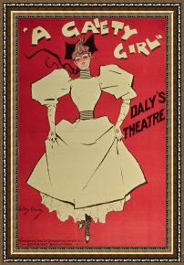 Performer Framed Prints - Poster advertising A Gaiety Girl at the Dalys Theatre in Great Britain by Dudley Hardy