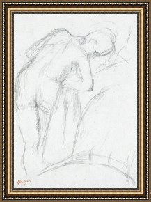 Bath Pastels Framed Paintings - After The Bath by Edgar Degas