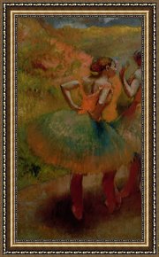 The Green Sail Framed Prints - Dancers Wearing Green Skirts by Edgar Degas