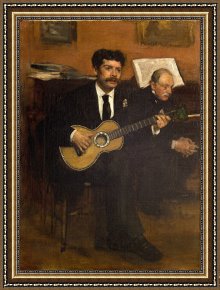 Lorenzo Framed Prints - Lorenzo Pagans And Auguste De Gas by Edgar Degas
