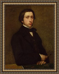 Portrait Framed Prints - Self portrait by Edgar Degas