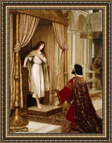 Execution Without Trial Under The Moorish Kings in Granada Framed Paintings - The King And The Beggar Maid by Edmund Blair Leighton