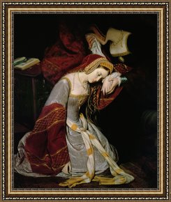 Edouard Framed Prints - Anne Boleyn in the Tower by Edouard Cibot