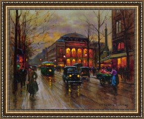Edouard Framed Prints - L'opera, Paris by Edouard Leon Cortes