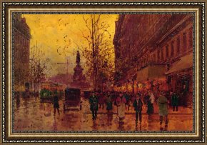 A Place Framed Prints - Le Place De La Republique, Paris by Edouard Leon Cortes