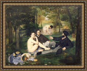Edouard Framed Prints - Dejeuner sur l Herbe by Edouard Manet