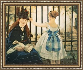 Edouard Framed Prints - Gare St Lazare by Edouard Manet