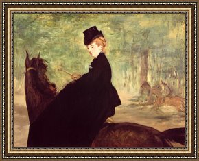 Edouard Framed Prints - The Horsewoman by Edouard Manet