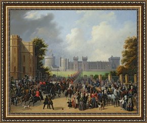 Square - Fort-philippe Framed Paintings - The Arrival of Louis-Philippe by Edouard Pingret