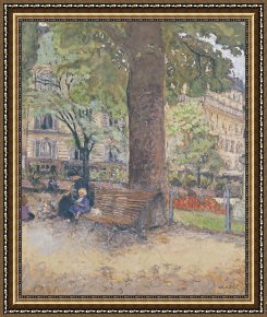 Edouard Framed Prints - The Square at Vintimille by Edouard Vuillard
