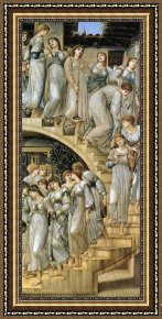 Golden Framed Prints - The Golden Stairs by Edward Burne Jones