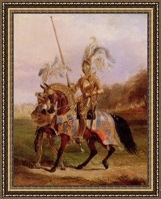 Henry Framed Paintings - Lord of the Tournament by Edward Henry Corbould