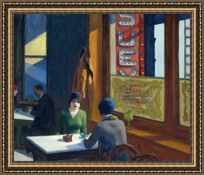 Edward Hopper Framed Prints - Chop Suey 1929 by Edward Hopper