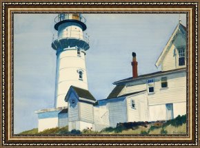 Edward Hopper Framed Prints - Light at Two Lights by Edward Hopper