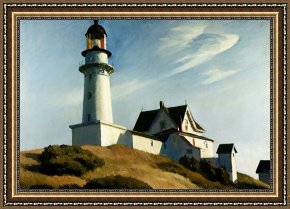 Edward Hopper Framed Prints - Lighthouse At Two Lights by Edward Hopper
