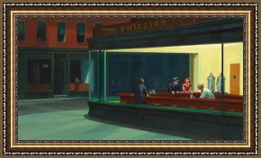 Edward Hopper Framed Prints - Nighthawks 1942 by Edward Hopper