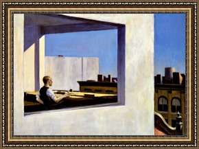 City by The Bay Framed Paintings - Office in a Small City by Edward Hopper