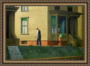 Edward Hopper Framed Prints - Pennsylvania Coal Town by Edward Hopper