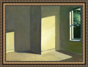 Edward Hopper Framed Prints - Sun in an Empty Room by Edward Hopper