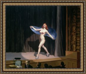 Edward Hopper Framed Prints - The Girlie Show by Edward Hopper