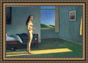 Edward Hopper Framed Prints - Woman in The Sun by Edward Hopper