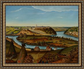 Exterior Framed Paintings - View Of Fort Snelling by Edward K Thomas