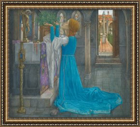 Lorenzo Framed Prints - Isabella And The Pot Of Basil by Edward Reginald Frampton