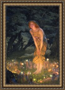 Robert Framed Prints - Midsummer Eve by Edward Robert Hughes