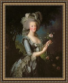 Red Elisabeth Riverbank Berlin Framed Paintings - Marie Antoinette by Elisabeth Louise Vigee Lebrun