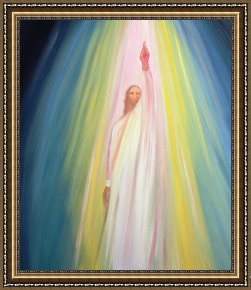 Jesus Healing The Leper Framed Prints - Jesus Christ points us to God the Father by Elizabeth Wang
