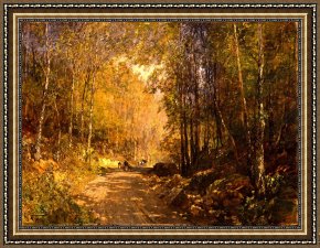 Boar Lane Framed Prints - Forest Lane Near Scharfling by Emil Jakob Schindler