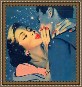 Romance Framed Prints - Kiss Goodnight by English School