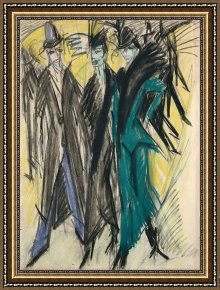 Ernst Ludwig Kirchner Framed Prints - Berlin Street Scene by Ernst Ludwig Kirchner