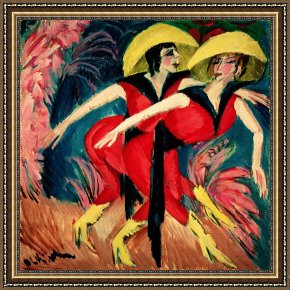 Ernst Ludwig Kirchner Framed Prints - Dancers In Red by Ernst Ludwig Kirchner