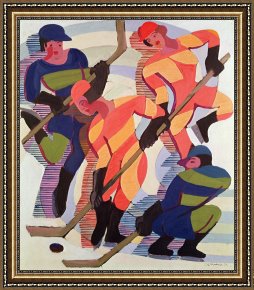 Ernst Ludwig Kirchner Framed Prints - Hockey Players by Ernst Ludwig Kirchner