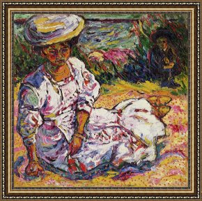 Ernst Ludwig Kirchner Framed Prints - Portrait Of A Woman by Ernst Ludwig Kirchner