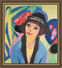 Ernst Ludwig Kirchner Framed Prints - Portrait Of Gerda by Ernst Ludwig Kirchner