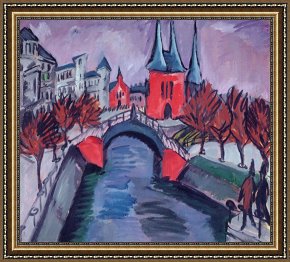 J.f.k. in Berlin, 1963 Framed Prints - Red Elisabeth Riverbank Berlin by Ernst Ludwig Kirchner