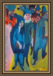 Ernst Ludwig Kirchner Framed Prints - Street Scene by Ernst Ludwig Kirchner