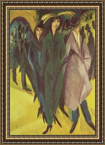 Ernst Ludwig Kirchner Framed Prints - Women On The Street by Ernst Ludwig Kirchner