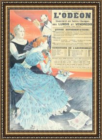 Advertisement Framed Prints - Advertisement for The Odeon Theatre 1890 Colour Litho by Eugene Grasset