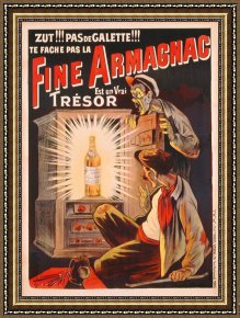Advertisement Framed Prints - Fine Armagnac advertisement by Eugene Oge