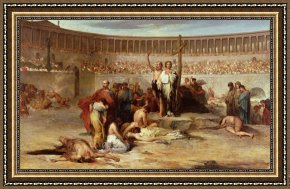 Golden Times Framed Prints - Triumph of Faith Christian Martyrs in the Time of Nero by Eugene Romain Thirion