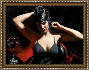 La Casa E I Papaveri Framed Prints - Saba at Las Brujas with Red Wine by Fabian Perez