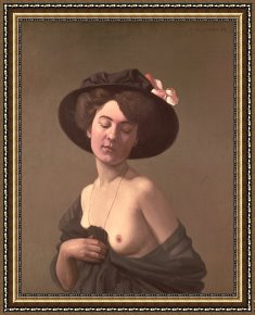 Edouard Framed Prints - Lady in a Hat by Felix Edouard Vallotton