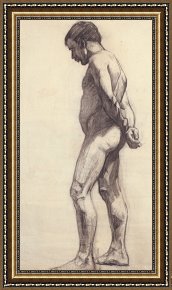 Males Nudes in a Seated Tug-of-war Framed Paintings - Standing Male Nude by Felix Edouard Vallotton
