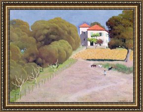 House Framed Prints - The House with the Red Roof by Felix Edouard Vallotton